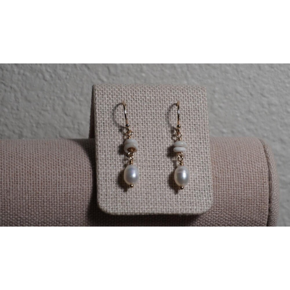 Hawaiian Puka Shell Earrings, 14k Gold Fill